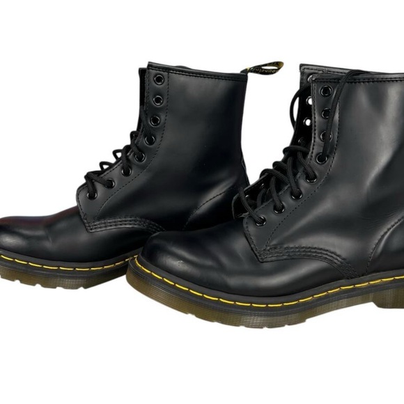 Black Leather Lace-Up Boots - Picture 2 of 2